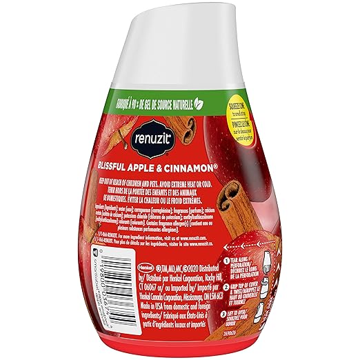 Renuzit Blissful Apple & Cinnamon Adjustable Gel Air Freshener 7oz Cone (Pack of 12)