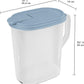 Sterilite Hinged Pitcher with Handle 1 Gallon (6-Pack)