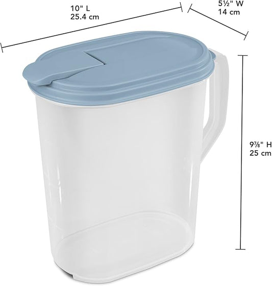 Sterilite Hinged Pitcher with Handle 1 Gallon (6-Pack)