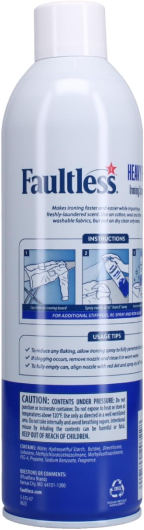 Faultless Heavy Spray Starch 20oz Cans (3 Pack)