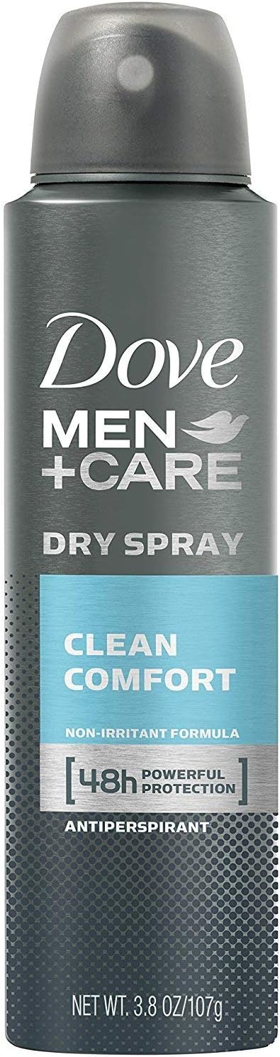 Dove Men+Care Dry Spray Antiperspirant Clean Comfort 3.8oz (2 Pack)