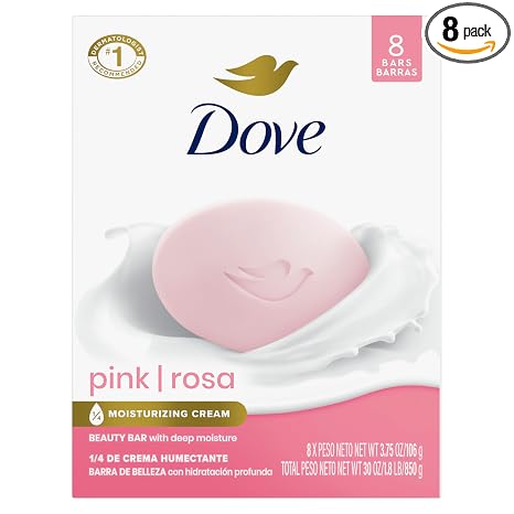Dove Pink Rosa Beauty Bar Soap 8 Count 3.75oz