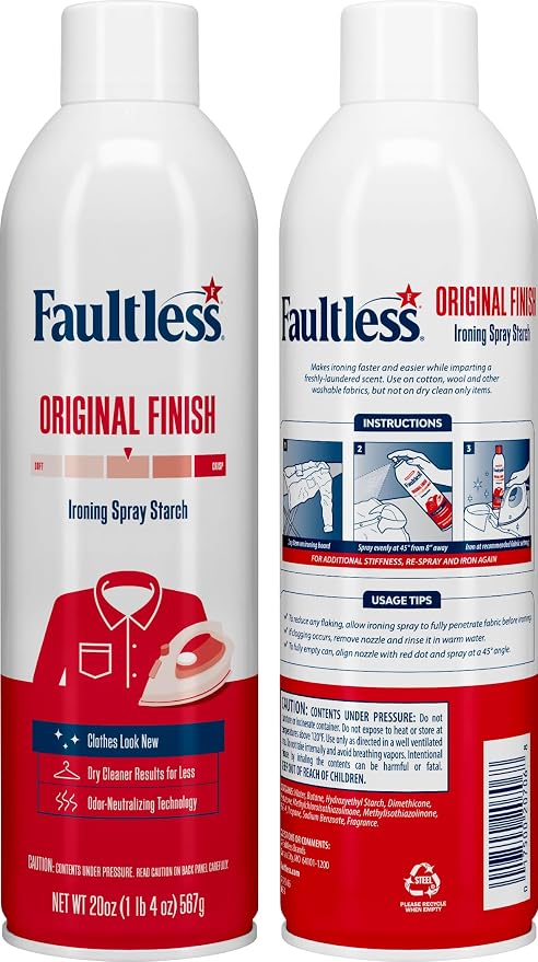 Faultless Original Hold Laundry Starch Spray 20oz (4 Pack)
