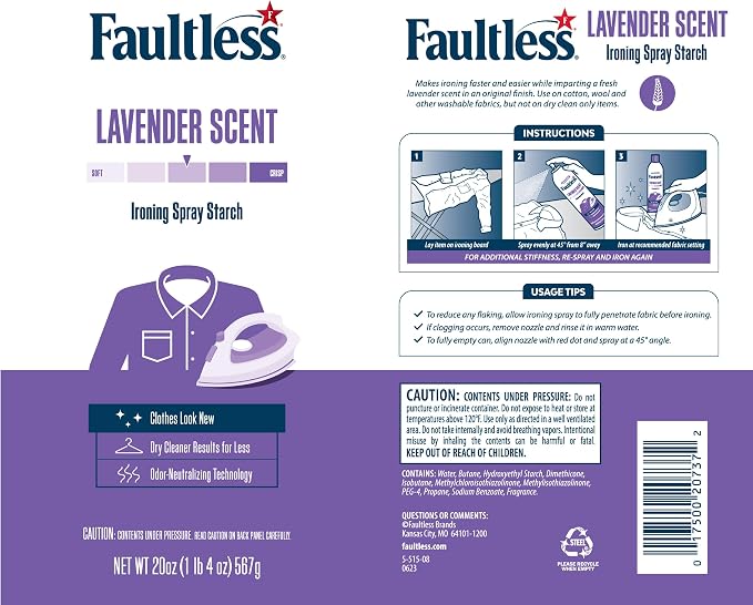 Faultless Lavender Spray Starch 20oz (Pack of 2)
